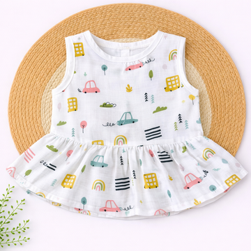 Muslin Frock Frill - Car