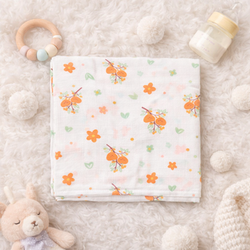 Muslin Swaddle - Heart Fruit