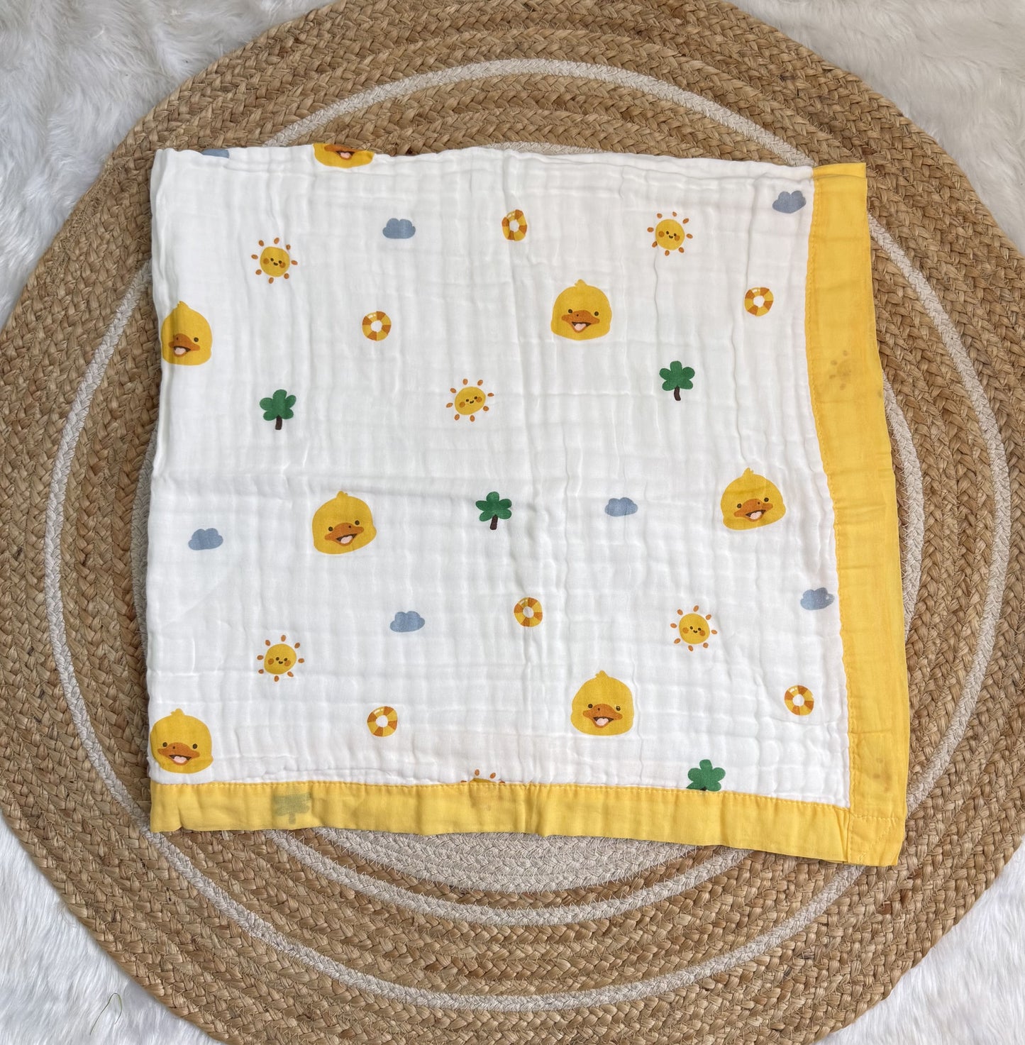 Muslin Receiving Blanket - Yellow Duck
