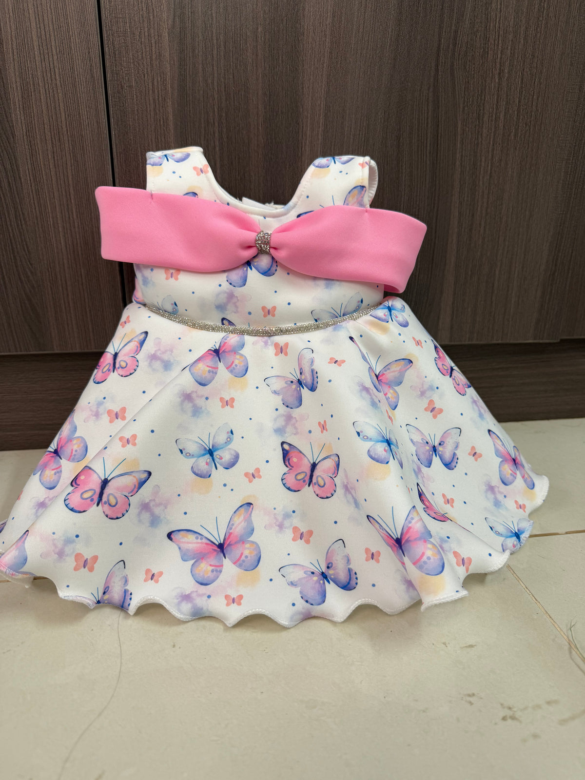 Premium Scuba Frock with Flair - Butterfly (Baby)