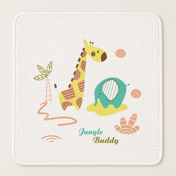 Muslin Receiving Blanket - White Giraffe Print