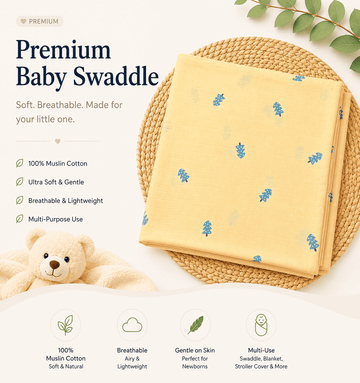 Premium Muslin Swaddle - Yellow
