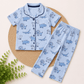 Half Sleeve Kids Night Suit -     Soft Blue Jungle Print
