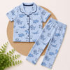 Half Sleeve Kids Night Suit -     Soft Blue Jungle Print