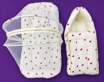 Premium Crush Muslin Carry Bed + Net Bed Combo
