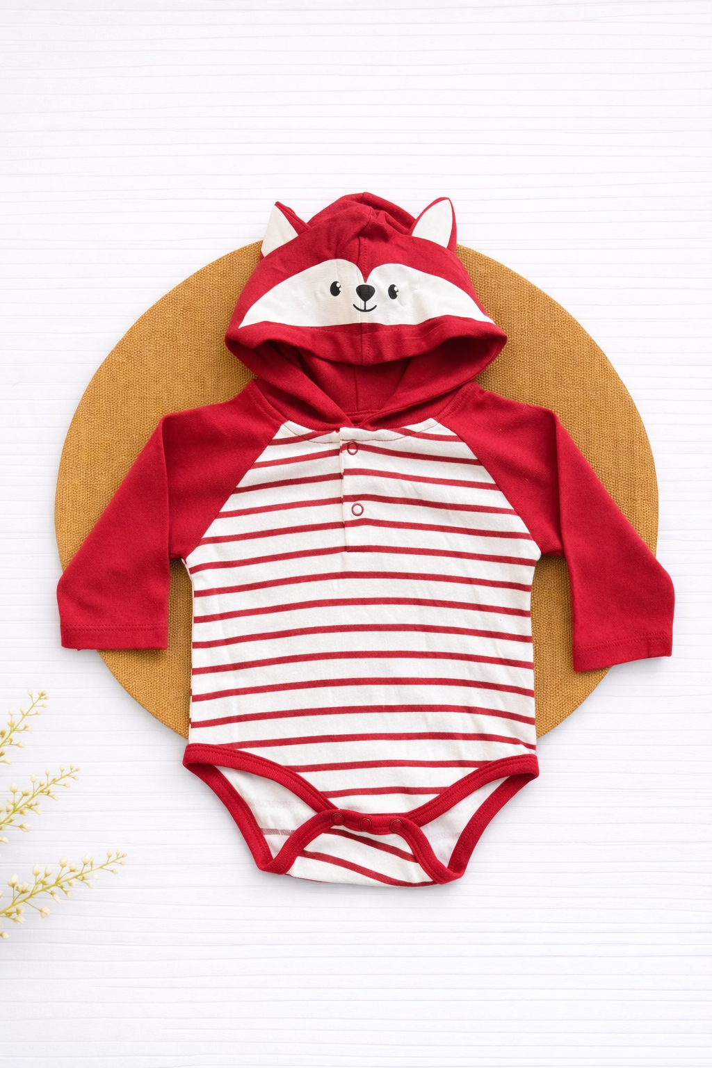 Onesie- Red with White Stripes