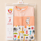 3 Piece Romper Set Soft Cotton - Orange