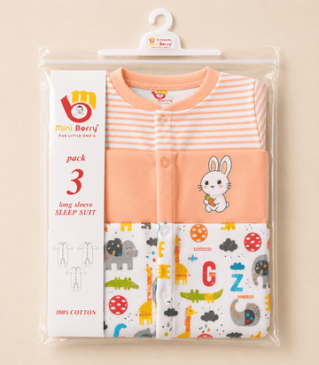 3 Piece Romper Set Soft Cotton - Orange