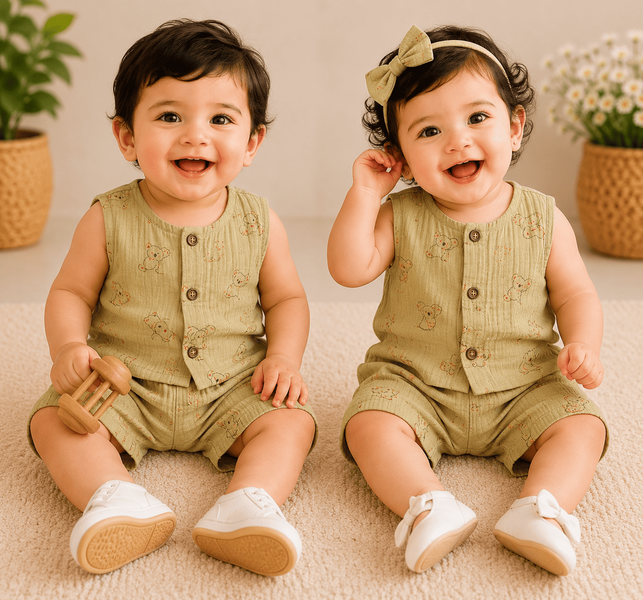 Premium Muslin Double Cloth Sleeveless Sets