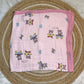 Muslin Receiving Blanket - Pink Teddy Bear car