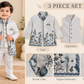 Premium Embroidered 3-Piece Coat Suit Set