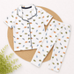 Half Sleeve Kids Night Suit - White Dinosaur