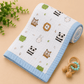 Muslin Receiving Blanket - Blue Animals Friends