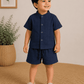 Premium Muslin Co-Ord Set - Navy Blue
