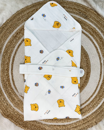 4-Layer Muslin Hooded Towel - Winnie the Pooh Print