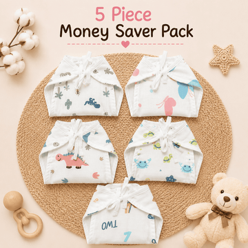 Muslin 6 layer Nappy- Pack Of 5