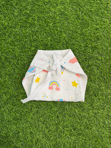 Muslin 6 layer Nappy- Rainbow