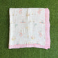 Muslin Received Blanket - Pink Border with Rabbit 100*100 cm