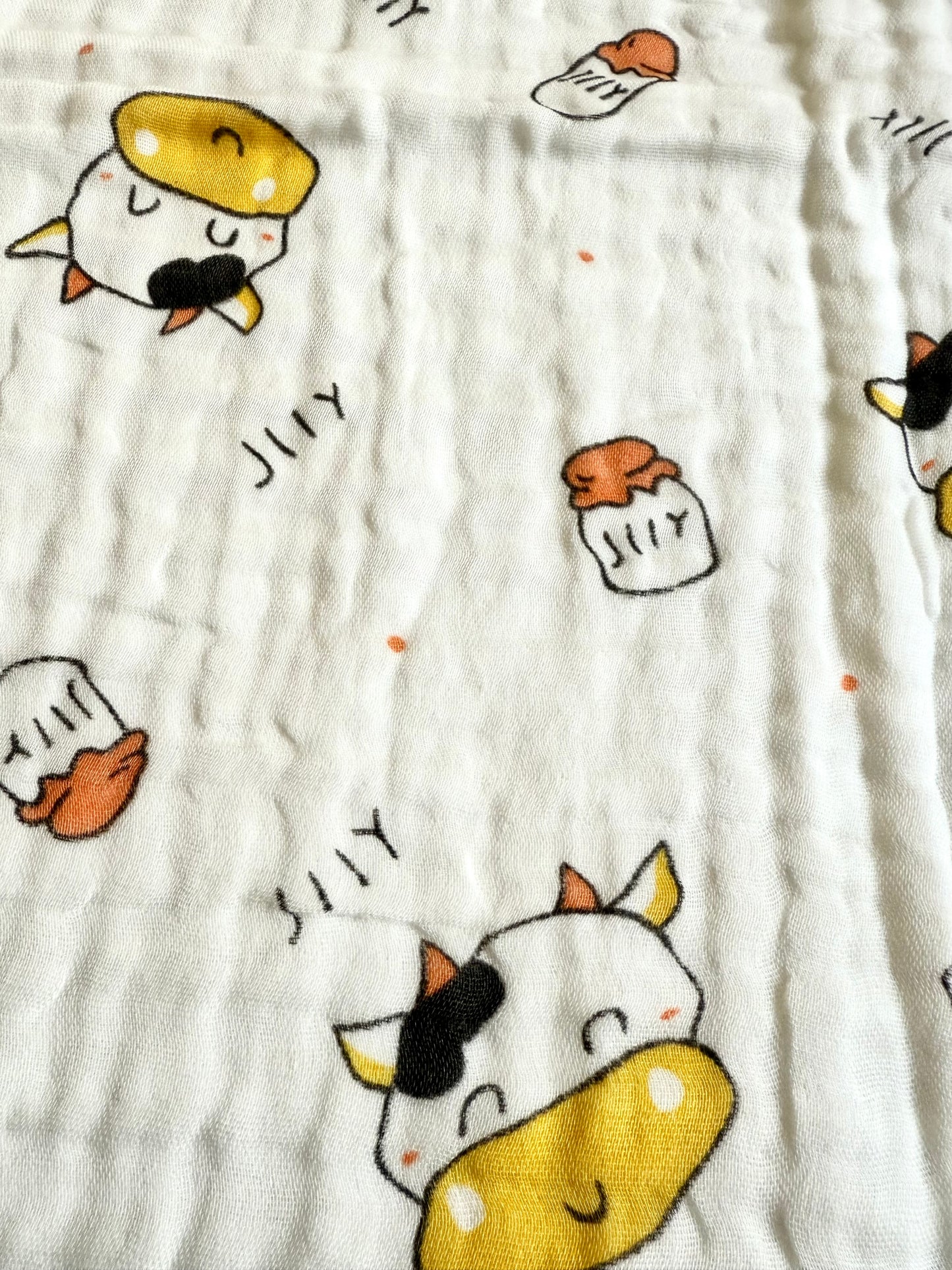 Muslin 6 Layer Bath Towel- Cow