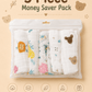 Crinkled Muslin Velcro Nappy - Pack of 5