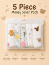 Crinkled Muslin Velcro Nappy - Pack of 5