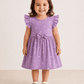Frill Sleeve Frock - Lavender Heart