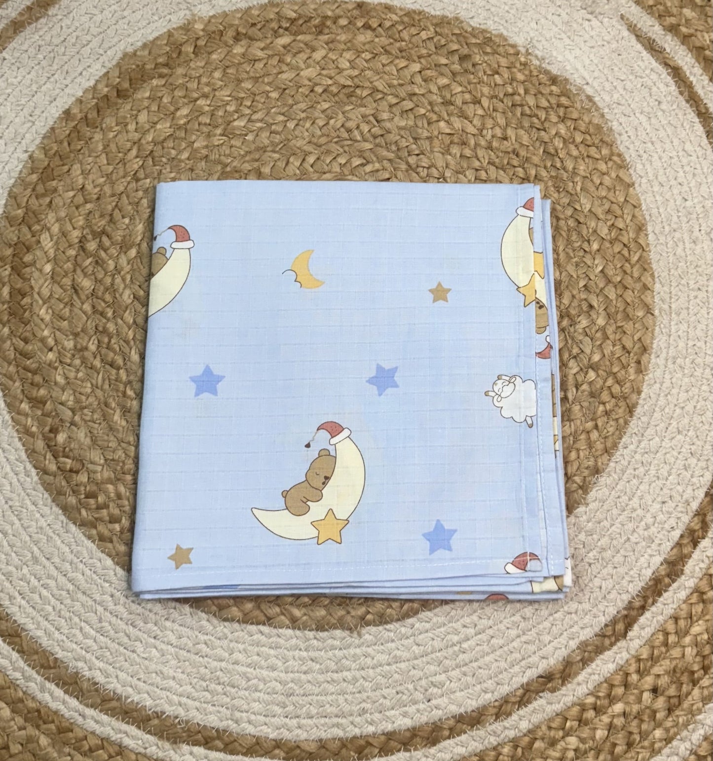 Premium Muslin Swaddle - Blue Moon Bear