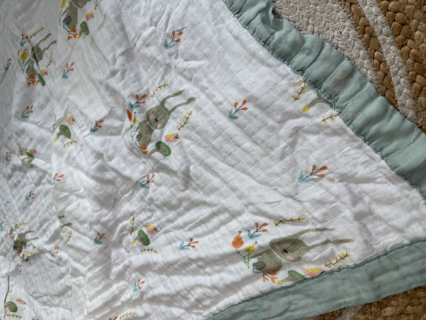 Muslin Receiving Blanket - Elephant Garden