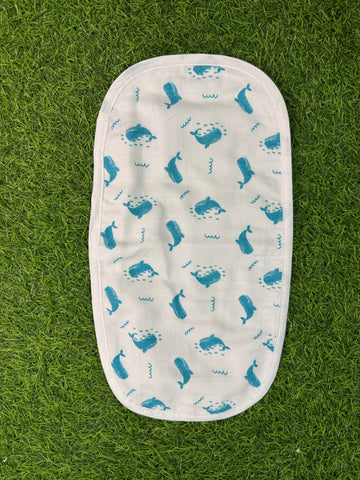 6 Layer Muslin Burp Cloth- Blue Whale