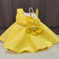 Premium Scuba Frock with Flair - Yellow(Baby)