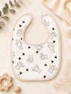 Muslin Bib - Teddy Hearts