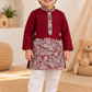 Premium Silk Embroidery Kurta Set - Red