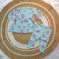 Frock with Legging Co-ord Set Infant - Blue Pink Flower