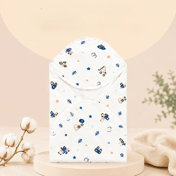 Muslin 2 layer Hooded Towel- Crane