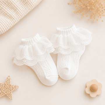 Baby Girl Frill Socks - White