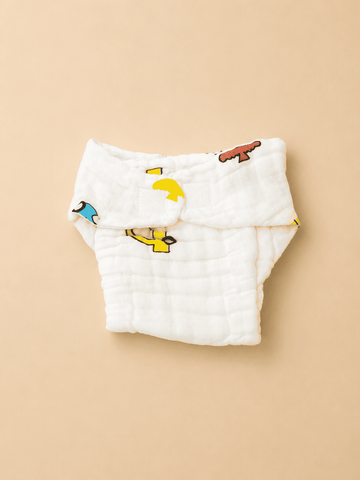 Crinkled Muslin Velcro Nappy