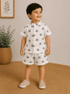 Premium Muslin Co-Ord Set - White Elephant