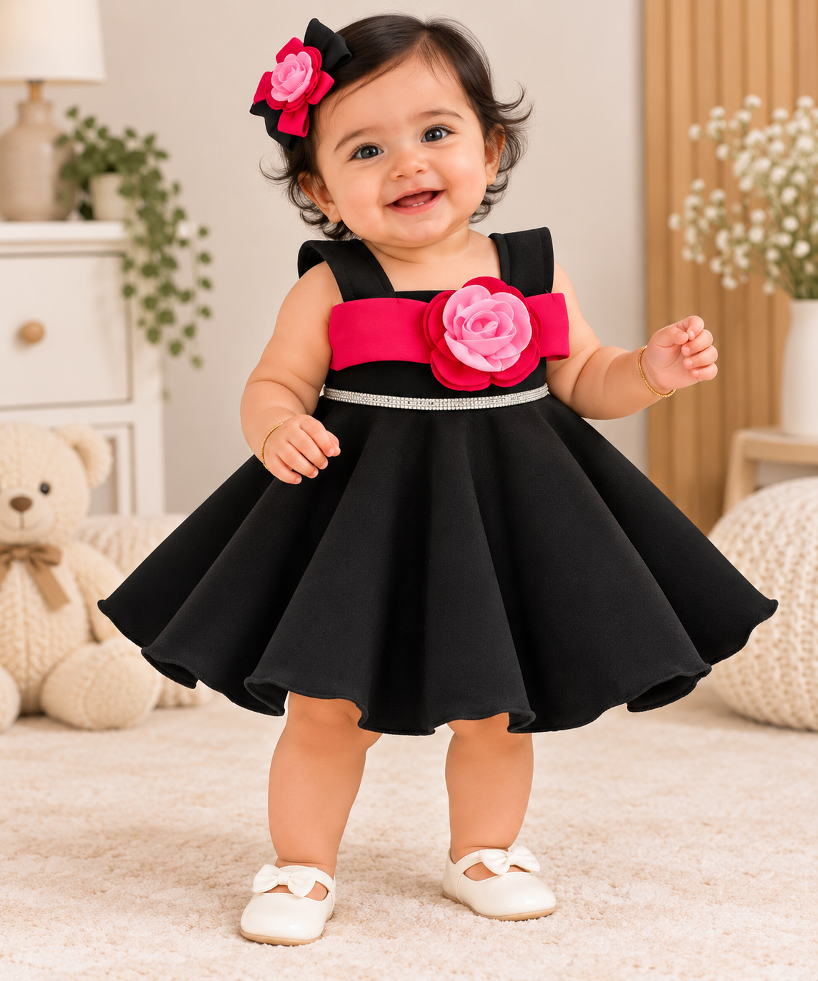 Premium Scuba Frock - Black