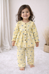 Muslin Girls Co-ords Set - Yellow colour