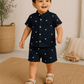 Premium Muslin Co-Ord Set for Boys - Black Colour