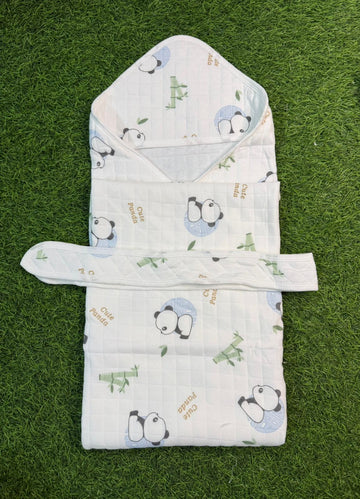 4-Layer Muslin Hooded Towel - Panda