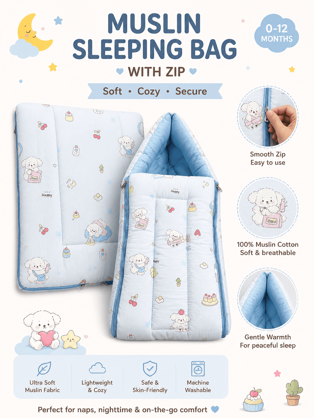 Muslin Carry Nest With Zip
