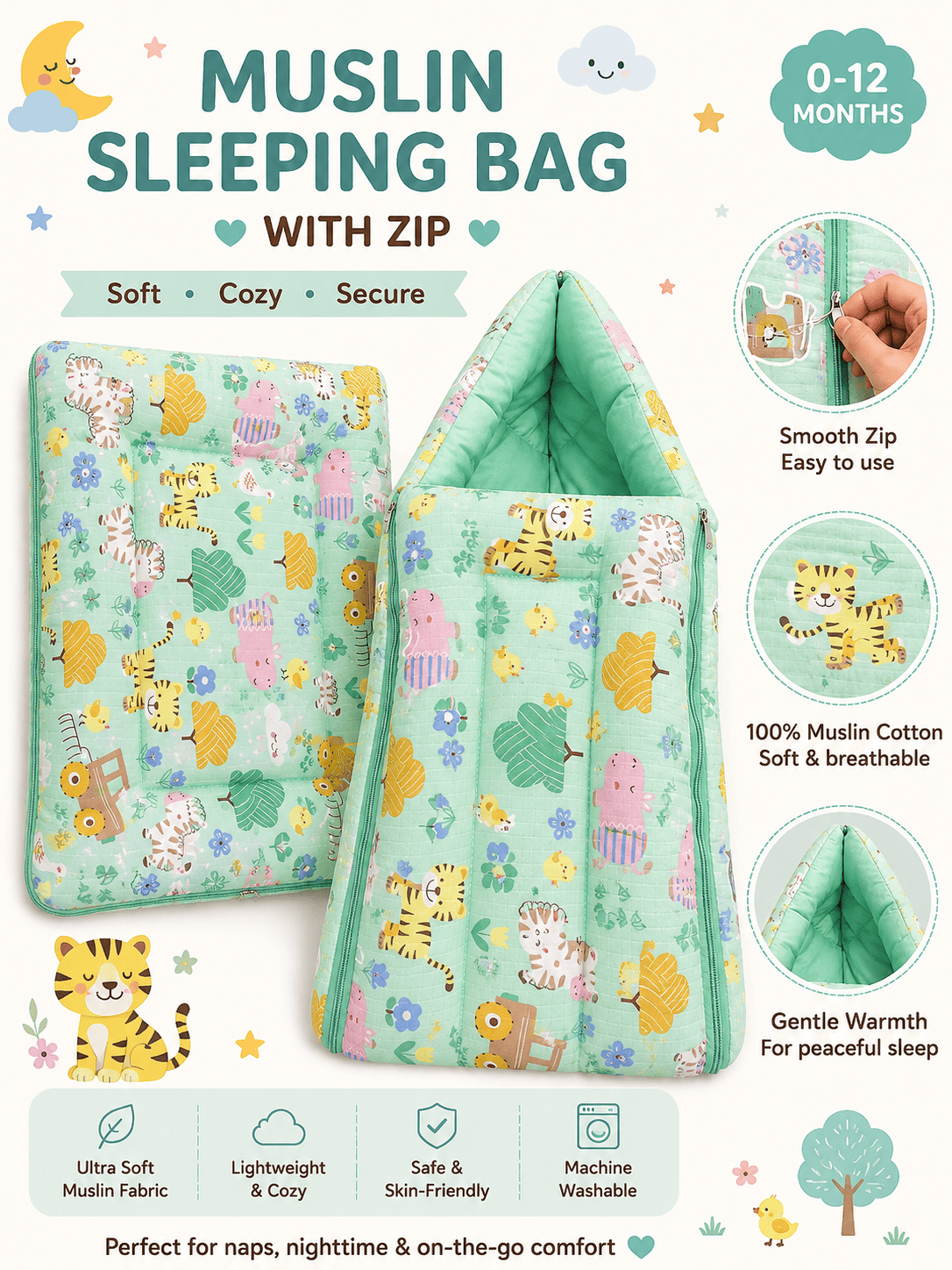 Muslin Carry Nest With Zip