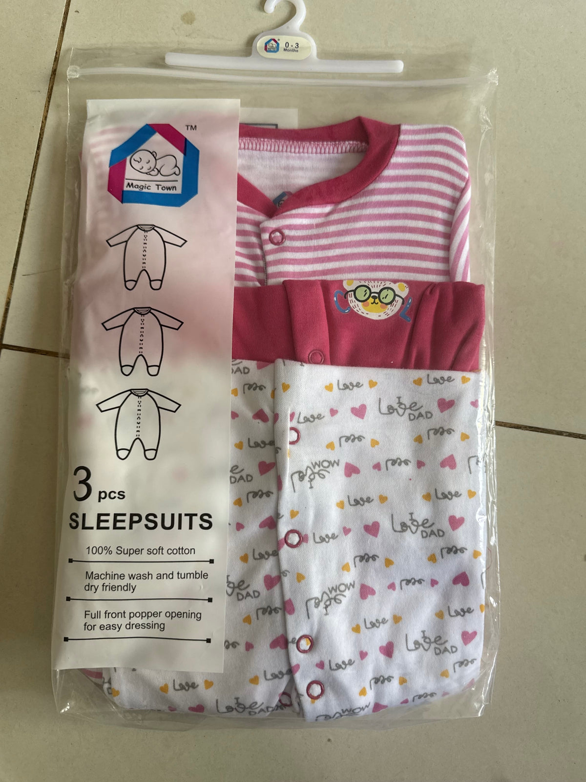 3 Piece Romper Set Soft Cotton