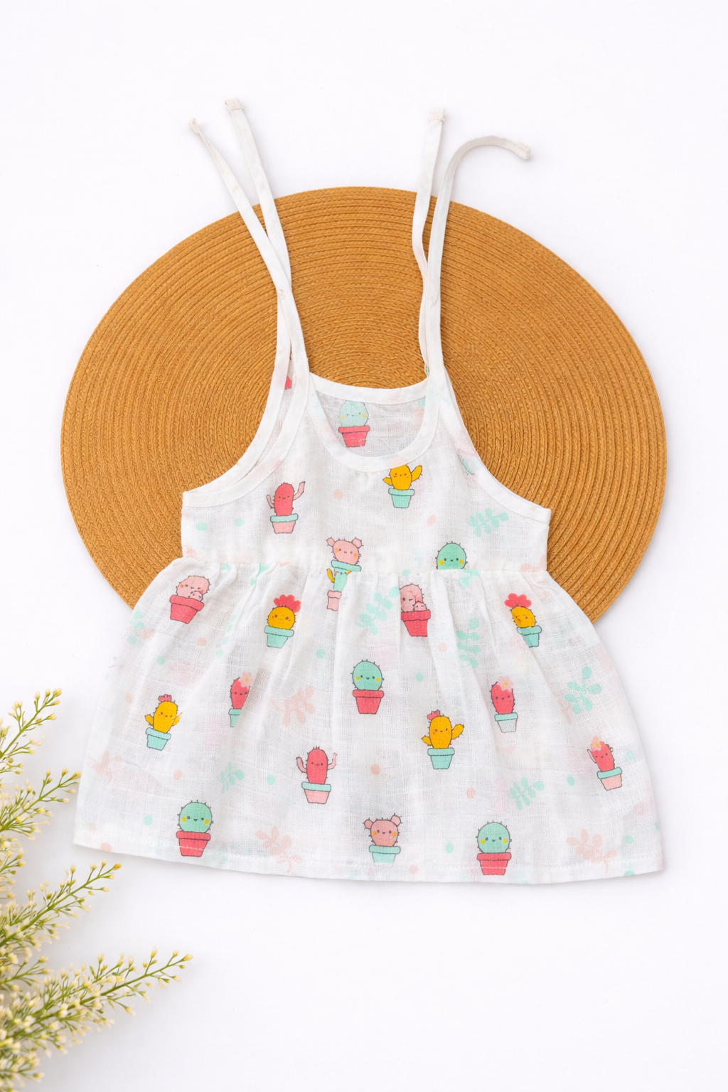Muslin Knot Frock- Cactus