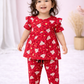 Frock with Pant Co-ord Set - Red Micky