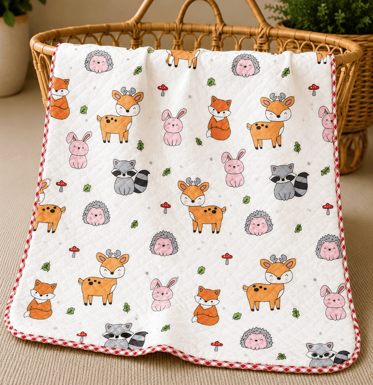 4 Layer Receiving Blanket- Animals