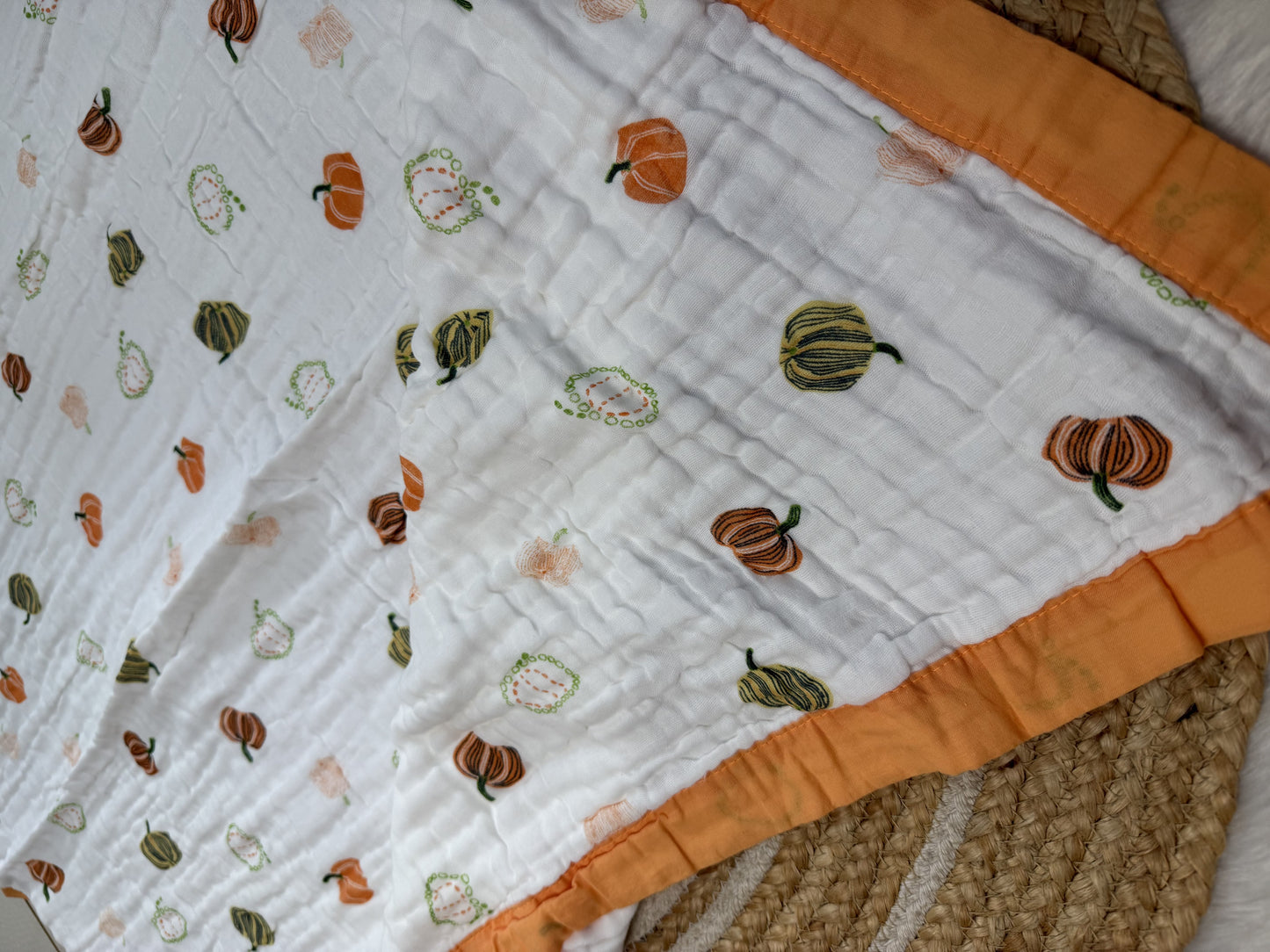 Muslin Receiving Blanket - Pumpkin