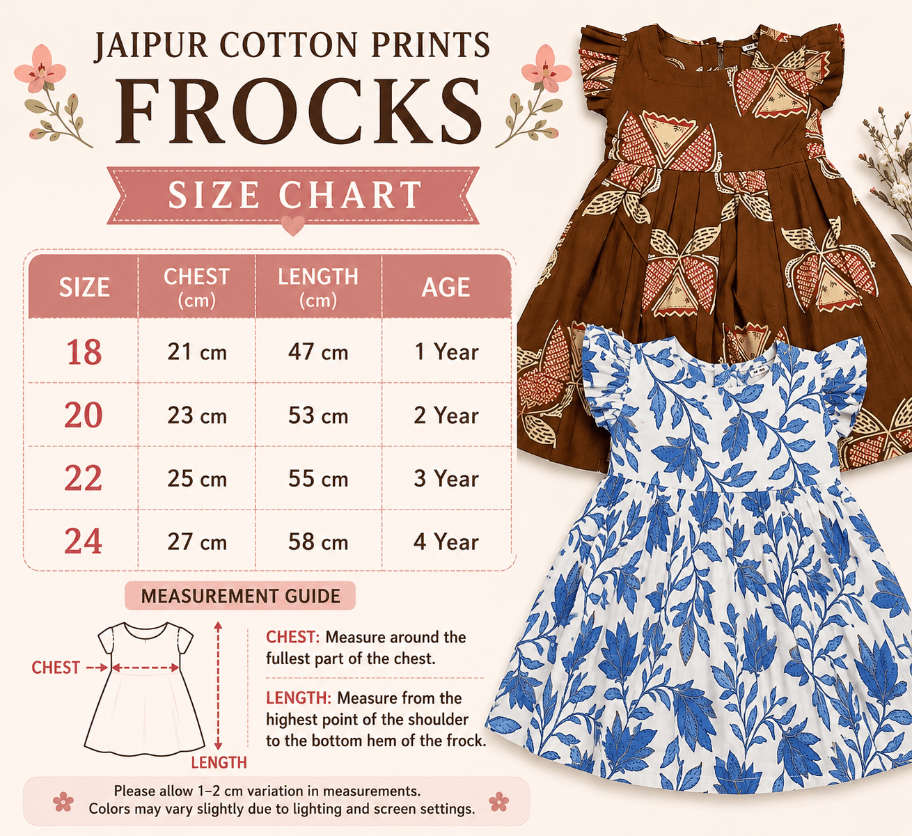 Jaipur Cotton Printed Frock for Girls