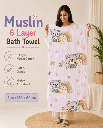 Muslin 6 Layer Bath Towel- Kola